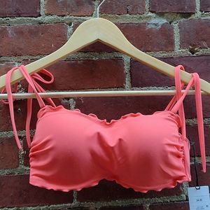 NWT 34 B Shade and shore bright Coral bikini top